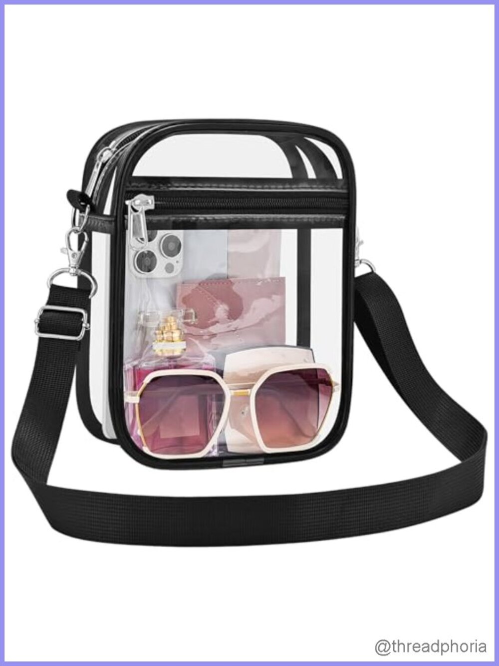 Clear Crossbody Bag Stadium Approved PVC Waterproof Purse